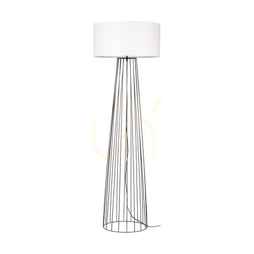 Kontrollera Swan golvlampa 1xE27 Max. 60 W Svart/svart PVC/vit Ø 50 cm