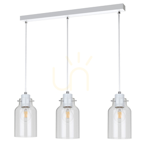 Alessandro taklampa, 3xE27, 60 W, vit metall / genomskinlig PVC-sladd / genomskinlig glasskärm, 60 cm small 0