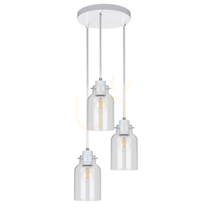 Alessandro taklampa, 3xE27, Max. 60 W, vit metall / genomskinlig PVC-sladd / genomskinlig glasskärm, Ø 22 cm small 0