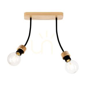Allumer taklampa, 2xE27, Max. 25 W, oljad ek/svart metall, 29 cm small 1