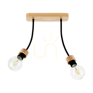 Allumer taklampa, 2xE27, Max. 25 W, oljad ek/svart metall, 29 cm small 0
