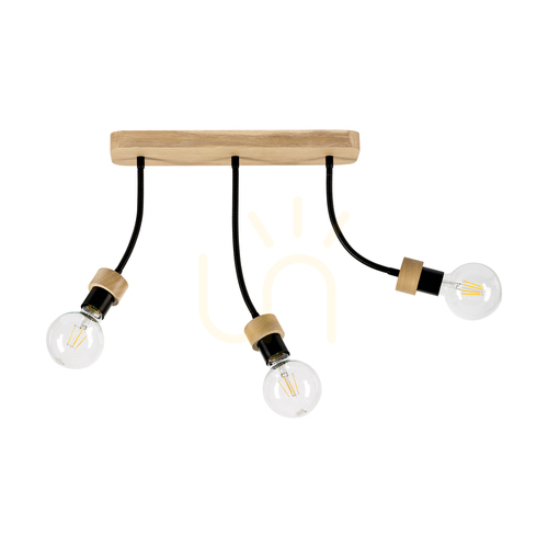 Kontrollera Allumer taklampa, 3xE27, Max. 25 W, oljad ek/svart metall, 42 cm