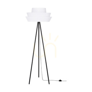 Amar golvlampa, 1xE27, Max. 40 W, svart metall/svart PVC-kabel/vit lampskärm, Ø 55 cm small 0