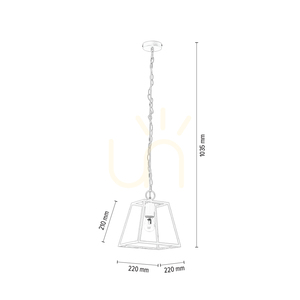 Amata taklampa 1xE27 Max. 60 W, vit metall/klart glas, 22 cm small 2