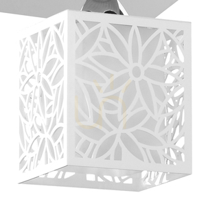 Anika taklampa, 4xE27, 60 W, krommetall/vit plastskärm, 33 cm small 1