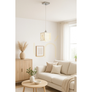 Anika taklampa, 1xE27, Max. 60 W, kromad metall/vit plastskärm, 13 cm small 1
