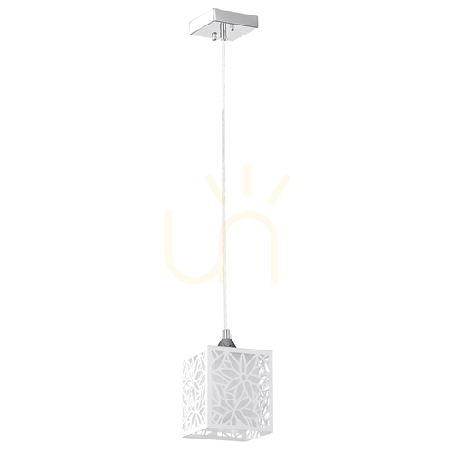 Kontrollera Anika taklampa, 1xE27, Max. 60 W, kromad metall/vit plastskärm, 13 cm