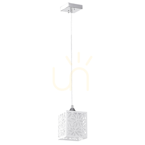 Anika taklampa, 1xE27, Max. 60 W, kromad metall/vit plastskärm, 13 cm small 0