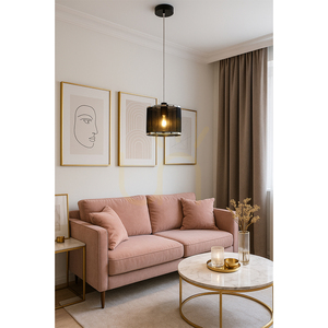 Anina taklampa 1xE14 max. 25 W, svart metall/genomskinlig PVC/svart-kromad lampskärm, Ø 15 cm small 1