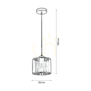 Anina taklampa 1xE14 max. 25 W, svart metall/genomskinlig PVC/svart-kromad lampskärm, Ø 15 cm small 2