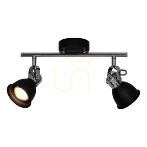 Taklampa Anita, 2xGU10, Max. 50 W, svart/krom, metall, 16,5 cm small 1