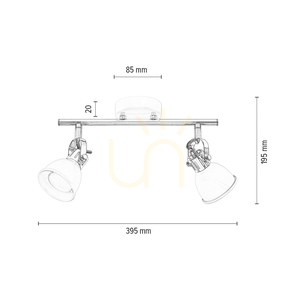Taklampa Anita, 2xGU10, Max. 50 W, svart/krom, metall, 16,5 cm small 4