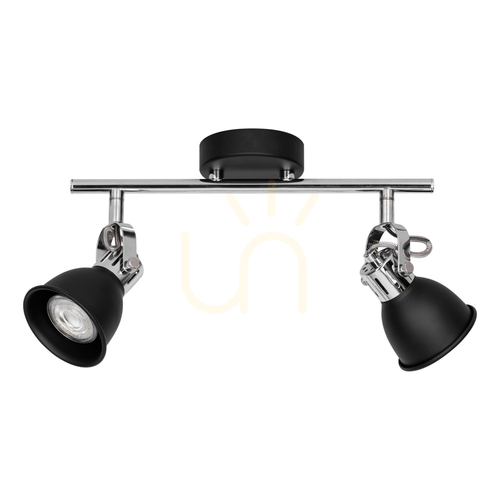 Kontrollera Taklampa Anita, 2xGU10, Max. 50 W, svart/krom, metall, 16,5 cm