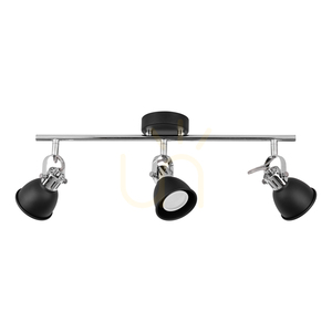 Taklampa Anita, 3xGU10, Max. 50 W, svart/krom, metall, 56,5 cm small 0