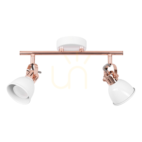 Kontrollera Taklampa Anita, 2xGU10, Max. 50 W, koppar/vitmetall, 39,5 cm