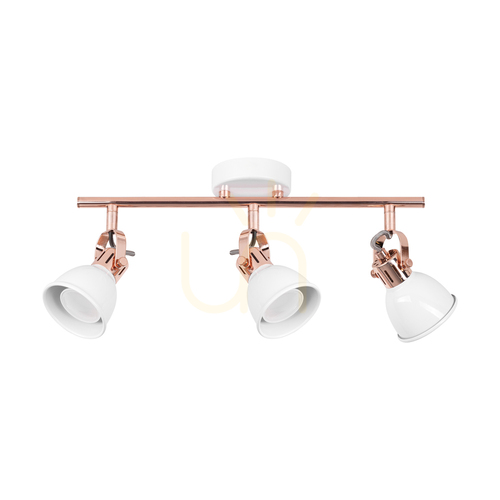 Kontrollera Taklampa Anita, 3xGU10, Max. 50 W, koppar/vitmetall, 56,5 cm