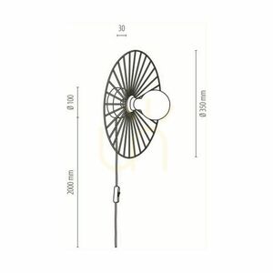 Britop Antonella vägglampa oljad ek/svart Ø35 cm E27 small 2