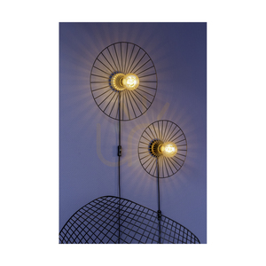 Antonella vägglampa 1xE27 Max. 25 W, oljad ek/svart metall/svart flätad kabel, Ø 9 cm small 2