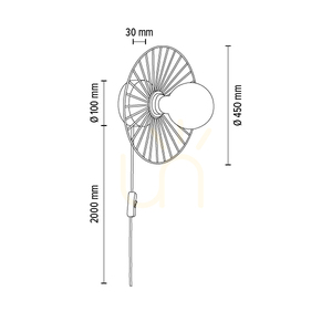 Antonella vägglampa 1xE27 Max. 25 W, oljad ek/svart metall/svart flätad kabel, Ø 9 cm small 3