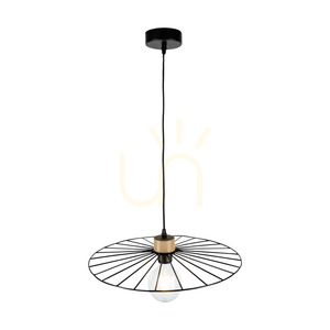 Antonella taklampa, 1xE27, Max. 60 W, oljad ek/svart metall/svart flätad sladd, Ø 45 cm small 1