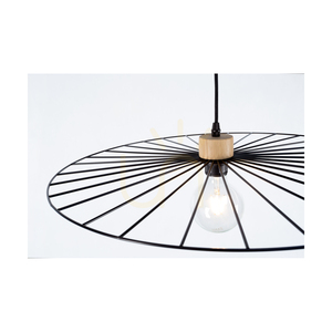 Antonella taklampa, 1xE27, Max. 60 W, oljad ek/svart metall/svart flätad sladd, Ø 45 cm small 3
