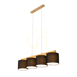 Aprillia taklampa 4xE27 Max. 25 W, oljad ek/genomskinlig PVC-sladd/svart lampskärm, 86 cm small 2