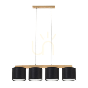 Aprillia taklampa 4xE27 Max. 25 W, oljad ek/genomskinlig PVC-sladd/svart lampskärm, 86 cm small 0