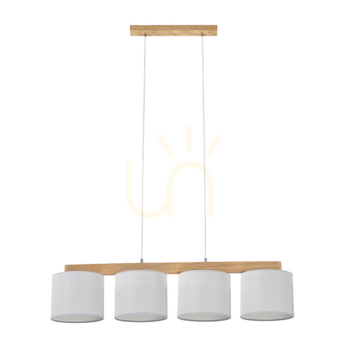 Kontrollera Aprillia taklampa 4xE27 Max. 25 W, oljad ek/genomskinlig PVC-sladd/grå lampskärm, 86 cm