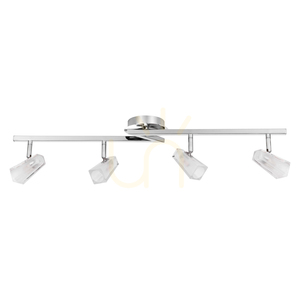 Taklampa Ariel, inkluderar 4xG9, Max. 28 W, krommetall/vita glasskärmar, 74,5 cm small 0