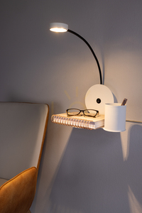 Arles vägglampa, inklusive 1 st LED 3000K 3 W, vit/svart metall, Ø24 cm small 1
