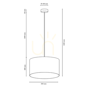 Asseto taklampa, 1xE27, Max. 60 W, oljad ek/antracit, flätad sladd/grå, lampskärm Ø 50 cm small 2