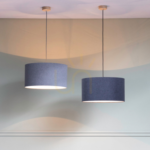 Asseto taklampa, 1xE27, Max. 60 W, oljad ek/svart flätad sladd/svart lampskärm, Ø 50 cm small 1