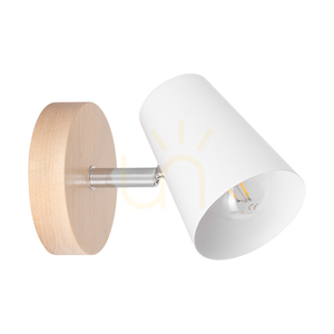 Astrid vägglampa 1xE14 Max. 40 W, björk/krom, metallskärm, vit, 17 cm small 0