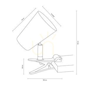 Astrid skrivbordslampa med klämma, 1xE14, Max. 40 W, svart metall, 18 cm small 2