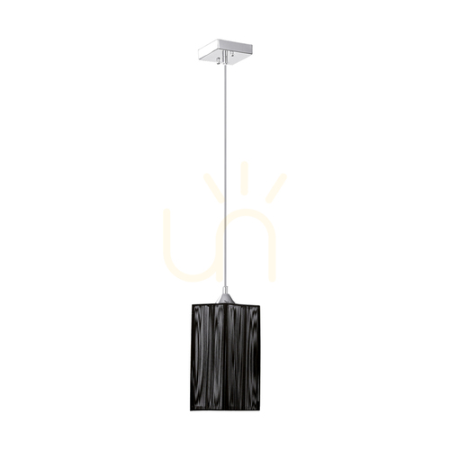 Kontrollera Atana taklampa, 1xE27, Max. 60 W, krommetall / genomskinlig PVC-sladd / svart lampskärm, 12 cm