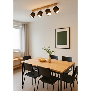 Atike taklampa, 4xE27, Max. 25 W, oljad ek/krommetall/svart, 90 cm lampskärm small 2