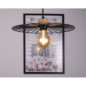 Ballerina taklampa 1xE27 Max. 60 W, oljad ek/svart metall/svart PVC-sladd, Ø 35 cm small 1