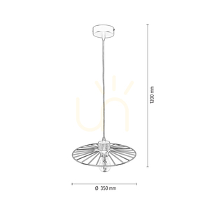 Ballerina taklampa 1xE27 Max. 60 W, oljad ek/svart metall/svart PVC-sladd, Ø 35 cm small 2