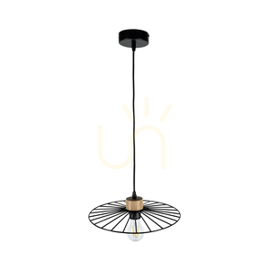 Ballerina taklampa 1xE27 Max. 60 W, oljad ek/svart metall/svart PVC-sladd, Ø 35 cm small 0