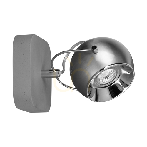 Kontrollera Vägglampa i betong i kulform, inklusive 1 st GU10-LED-lampa (max. 5 W), grå betong/satinmetall, 22 cm