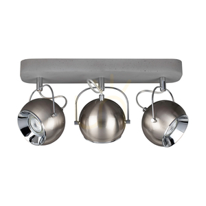 Taklampa i betong med kula (ingår). 3 st. GU10-LED, max. 5 W, betonggrå/satinmetall, 41 cm small 0