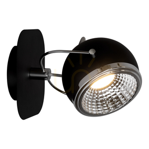 Vägglampa i kulform, inklusive 1 GU10-LED-lampa (max. 6 W), svart metall, 20 cm small 1