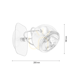 Vägglampa i kulform, inklusive 1 GU10-LED-lampa (max. 6 W), svart metall, 20 cm small 4