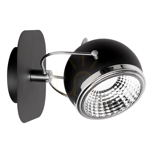 Kontrollera Vägglampa i kulform, inklusive 1 GU10-LED-lampa (max. 6 W), svart metall, 20 cm