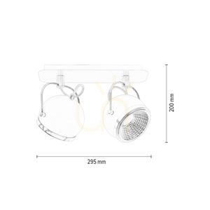 Kulformad taklampa, inklusive 2 st. GU10-LED-lampor, max. 6 W, vit metall, 29,5 cm small 4