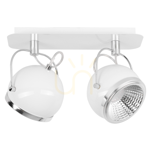 Kontrollera Kulformad taklampa, inklusive 2 st. GU10-LED-lampor, max. 6 W, vit metall, 29,5 cm