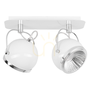 Kulformad taklampa, inklusive 2 st. GU10-LED-lampor, max. 6 W, vit metall, 29,5 cm small 0