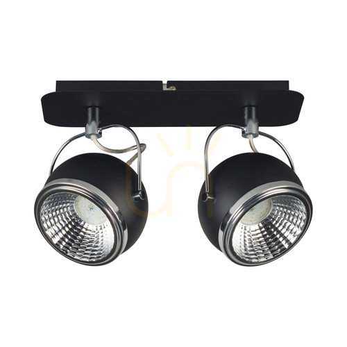 Kontrollera Kulformad taklampa, inklusive 2 st. GU10-LED-lampor, max.. 6 W, svart metall, 29,5 cm
