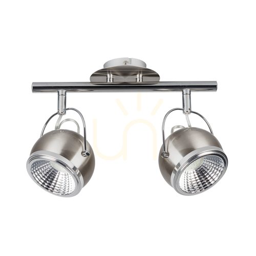 Kontrollera Kulformad taklampa, inklusive 2 st GU10-LED-lampor (max. 6 W), satinmetall, 35 cm