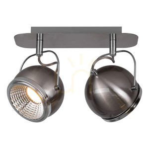 Kulformad taklampa, inklusive 2 st. GU10-LED-lampor, max.. 6 W, satinmetall, 29,5 cm small 1
